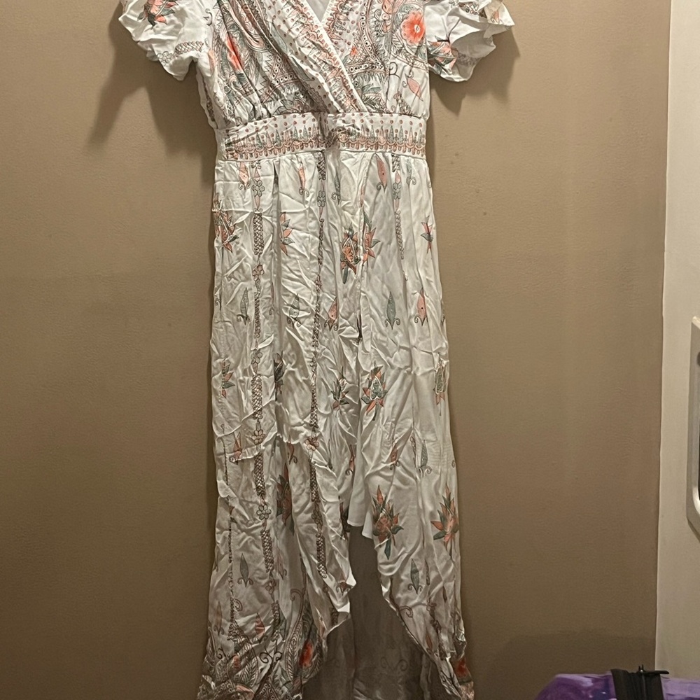 Elegant Floral High Low Dress